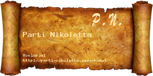 Parti Nikoletta névjegykártya